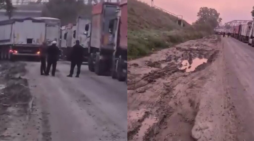 (ВИДЕО) Зерновой экспорт застрял в грязи: на подъезде к Джурджулештам парализовано движение